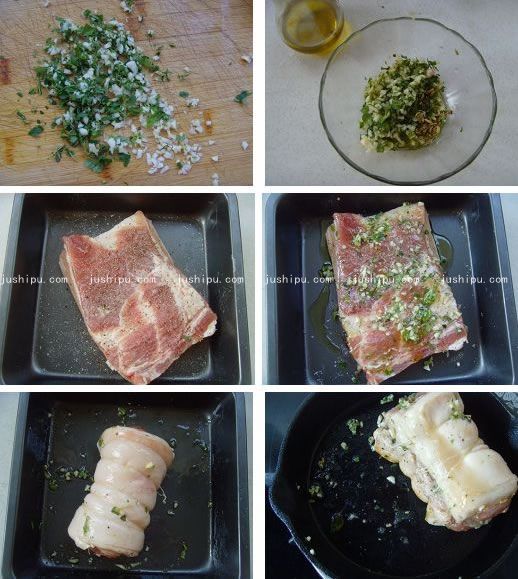烤香草五花肉卷的做法 www.meitianmeiwei.com