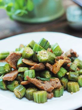 黄秋葵炒肉的做法 黄秋葵炒肉的做法